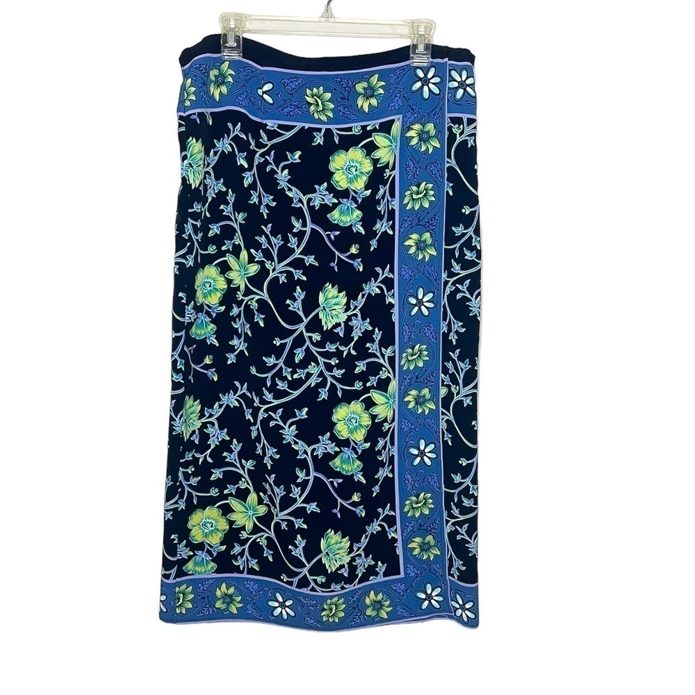 Vintage Notations Clothing Floral Overlay Midi Skirt Medium
